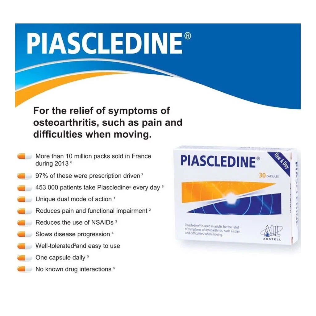 Piascledine 30 capsules natural osteoarthritis joint pain relief for hip and knee